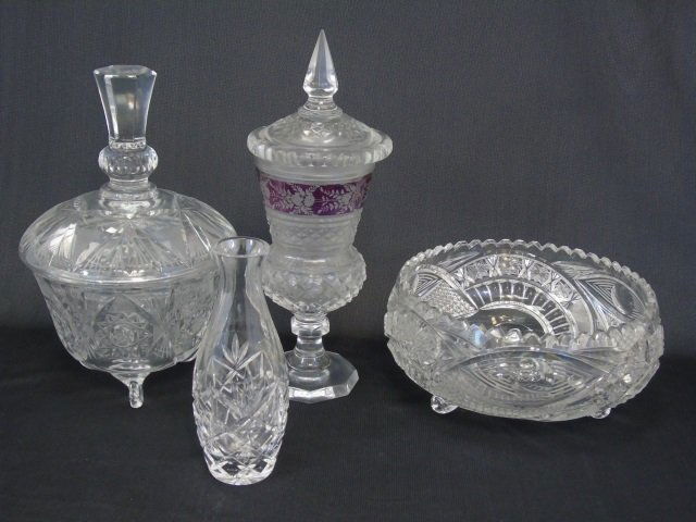 Antique Group Lot of Cut Glass & Crystal Pieces (1 of 4)
