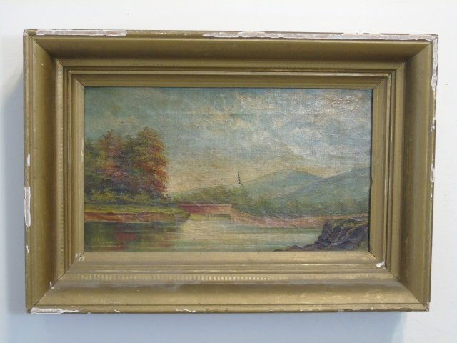 Antique 19th C American School Landscape Painting (1 of 4)