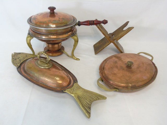 Group of Copper & Brass Serving Dining Items (1 of 3)