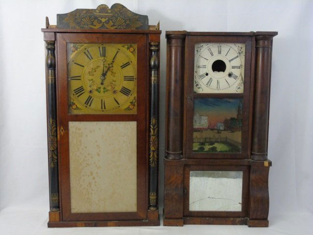 Two Antique Case Clocks - Reverse & Hand Painted (1 of 9)