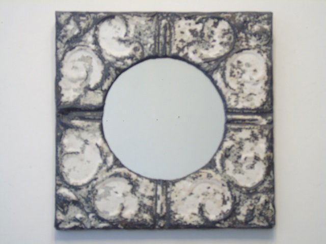 Antique Tin Ceiling Tile Mirror w White Wash (1 of 2)