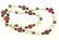 Vintage Cinnabar, Onyx 14k Gold & Hardstone Strand - 7