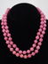 Pair Pink Rhodochrosite Bead Necklace Strands