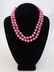 Pair Pink Rhodochrosite Bead Necklace Strands - 2