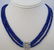 Triple Strand Faceted Blue Topaz Bead Necklace