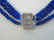 Triple Strand Faceted Blue Topaz Bead Necklace - 4