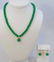 Chinese Green Jade Necklace w Pendant & Earrings