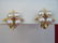 Estate Pearl Ruby & 14kt Yellow Gold Earrings