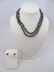 Pair Tahitian Style Black Pearl Necklaces & Studs
