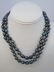 Pair Tahitian Style Black Pearl Necklaces & Studs - 2