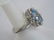 Estate Aquamarine Diamond & White Gold Ring - 3