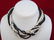 Vintage Yellow Gold Seed Pearl & Onyx Necklace