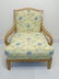Blond Wood Chair with New Yellow Floral Upholstery - 2