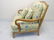Blond Wood Chair with New Yellow Floral Upholstery - 3