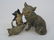 Antique German Statue of Three Cats Playing