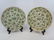 Pair Antique 19th C Chinese Green & Gold Plates