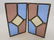 Pair Antique Tudor Style Stained Glass Windows
