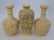 Vintage Chinese High Relief Garniture Vase Set