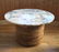 Contemporary Round Marble Top Bamboo Base Table