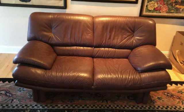 Contemporary Modern Maurice Villency Leather Sofa (1 of 4)