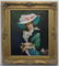Joseph Sharn Oil Portrait of Woman in Pink Hat
