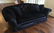 Custom Contemporary Crocodile Velvet Black Sofa - 3