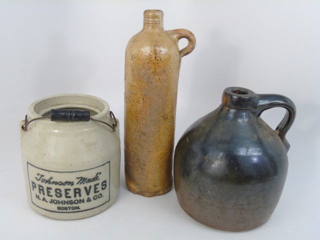 Three Antique Stoneware Liquor & Kitchen Crocks (1 of 5)