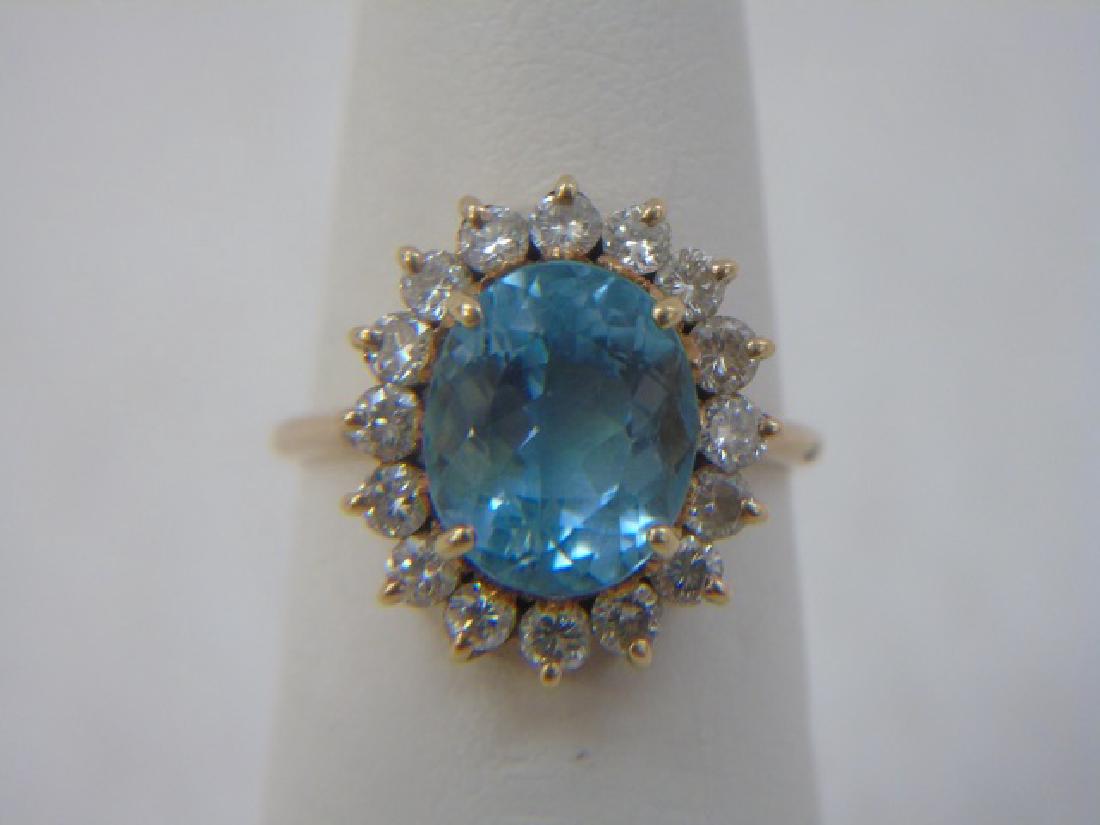 Estate 4 Carat Aquamarine & 2 Carat Diamond Ring (1 of 4)