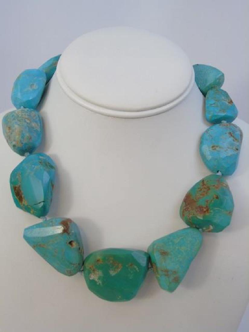 Estate Rough Facet Turquoise Necklace (1 of 4)