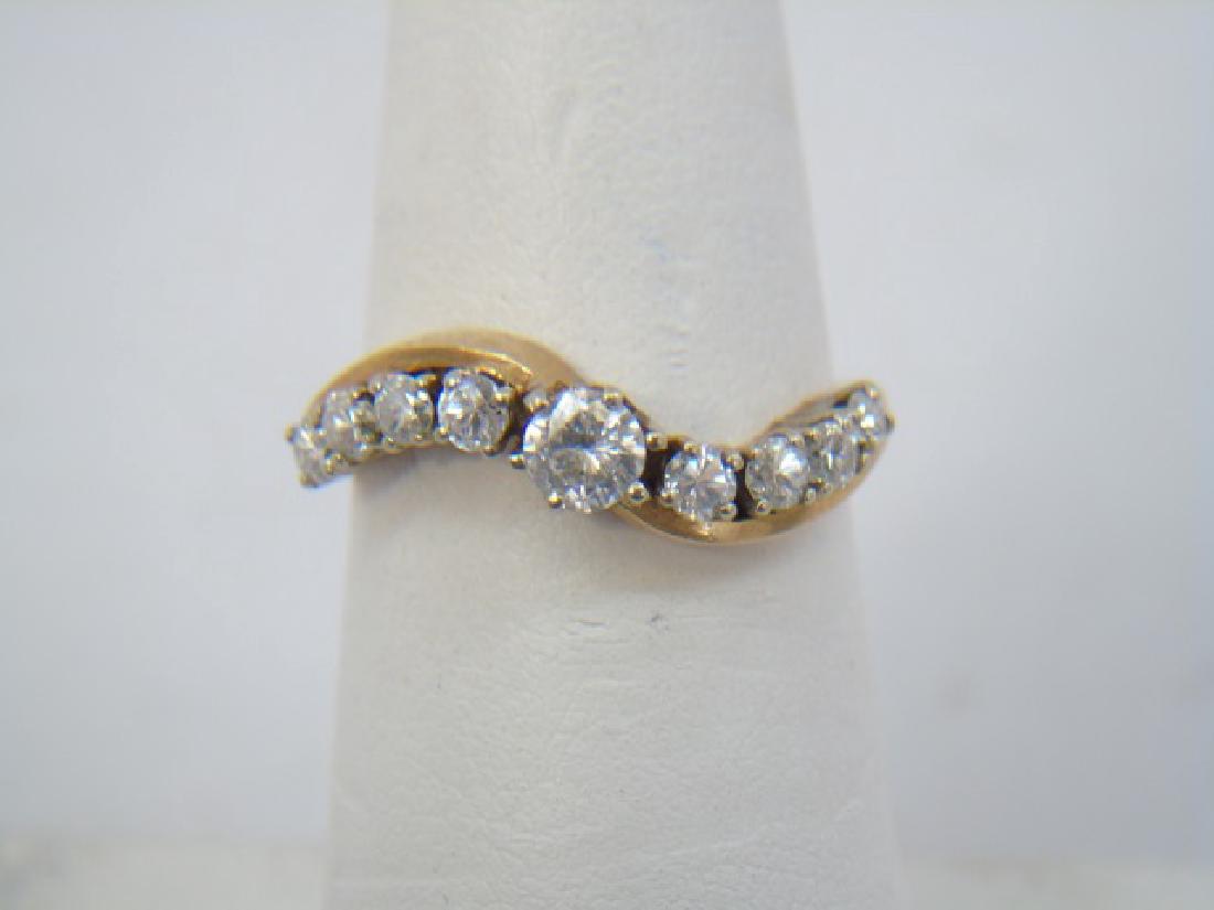 Estate 14kt Yellow Gold Diamond "Wave" Ring (1 of 3)
