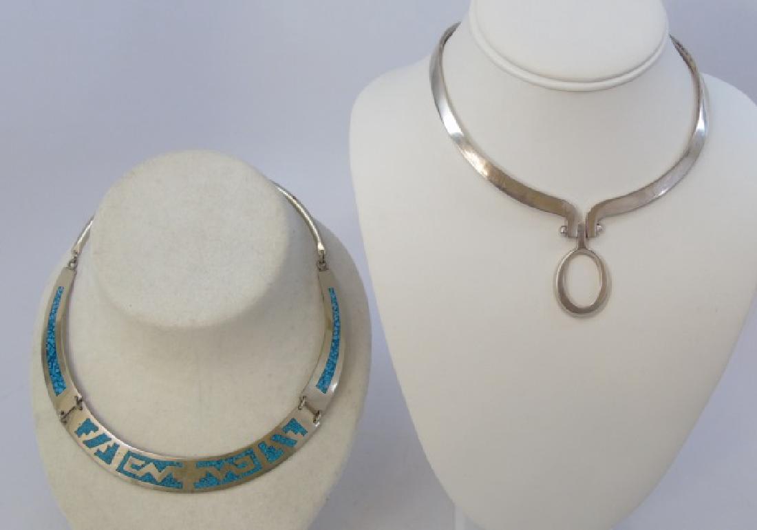 2 Vintage Mexican Sterling Silver Necklace Collars (1 of 4)