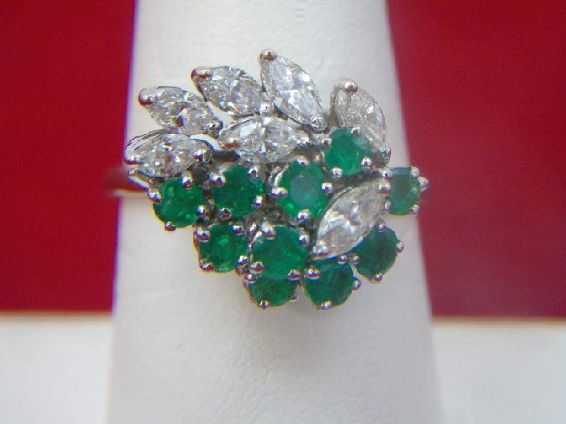 Estate 18kt White Gold Emerald & Diamond Ring (1 of 7)