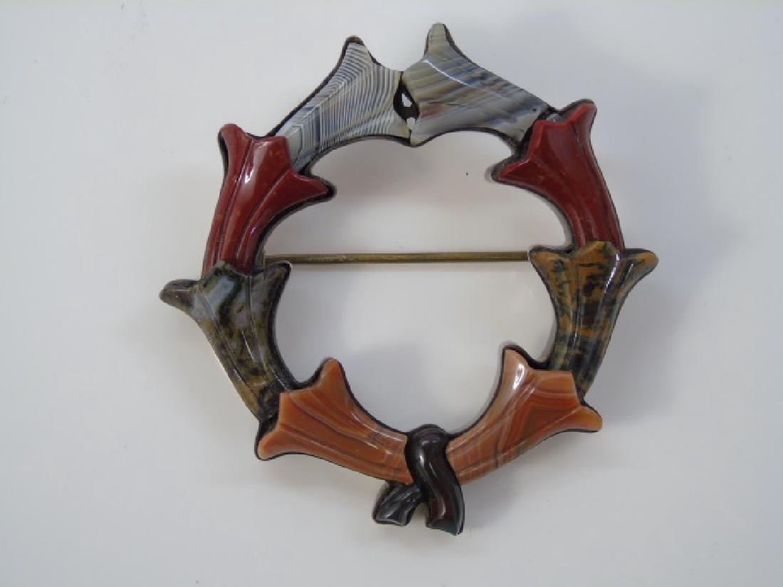 Antique Estate Scottish Agate Wreath Pin / Pendant (1 of 3)