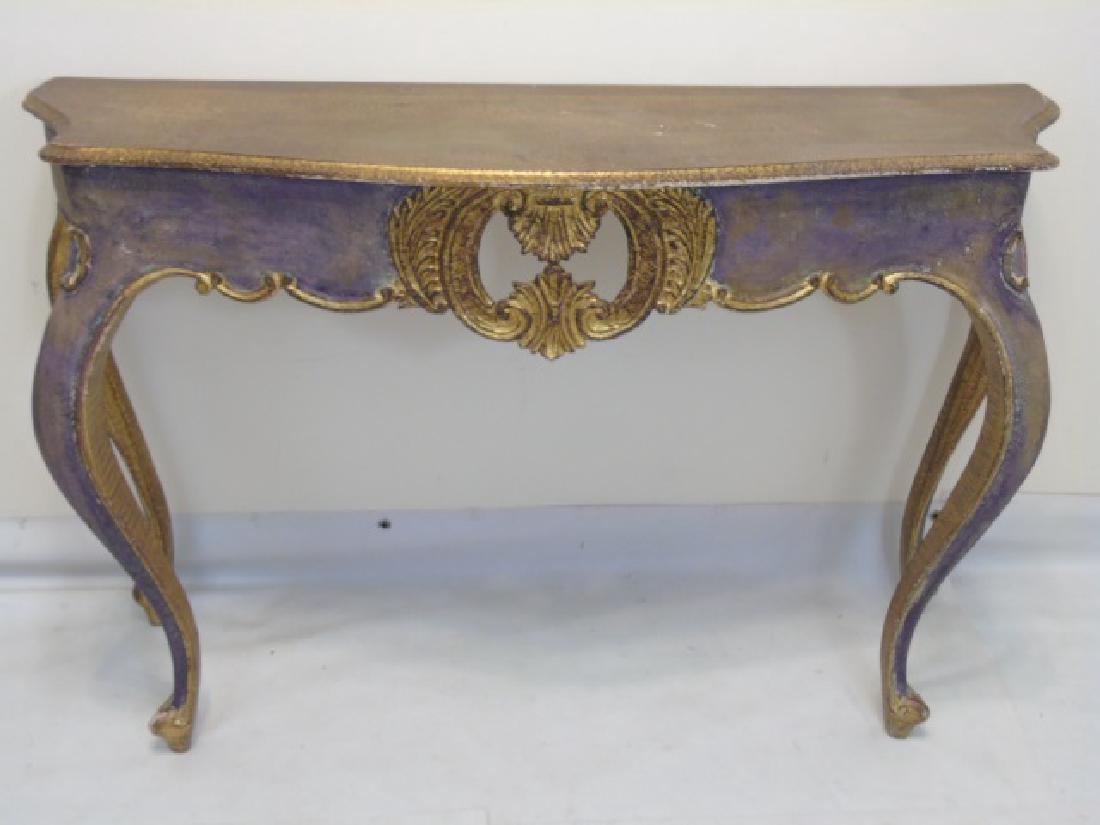 Hand Painted Ornately Carved Sofa Console Table (1 of 4)