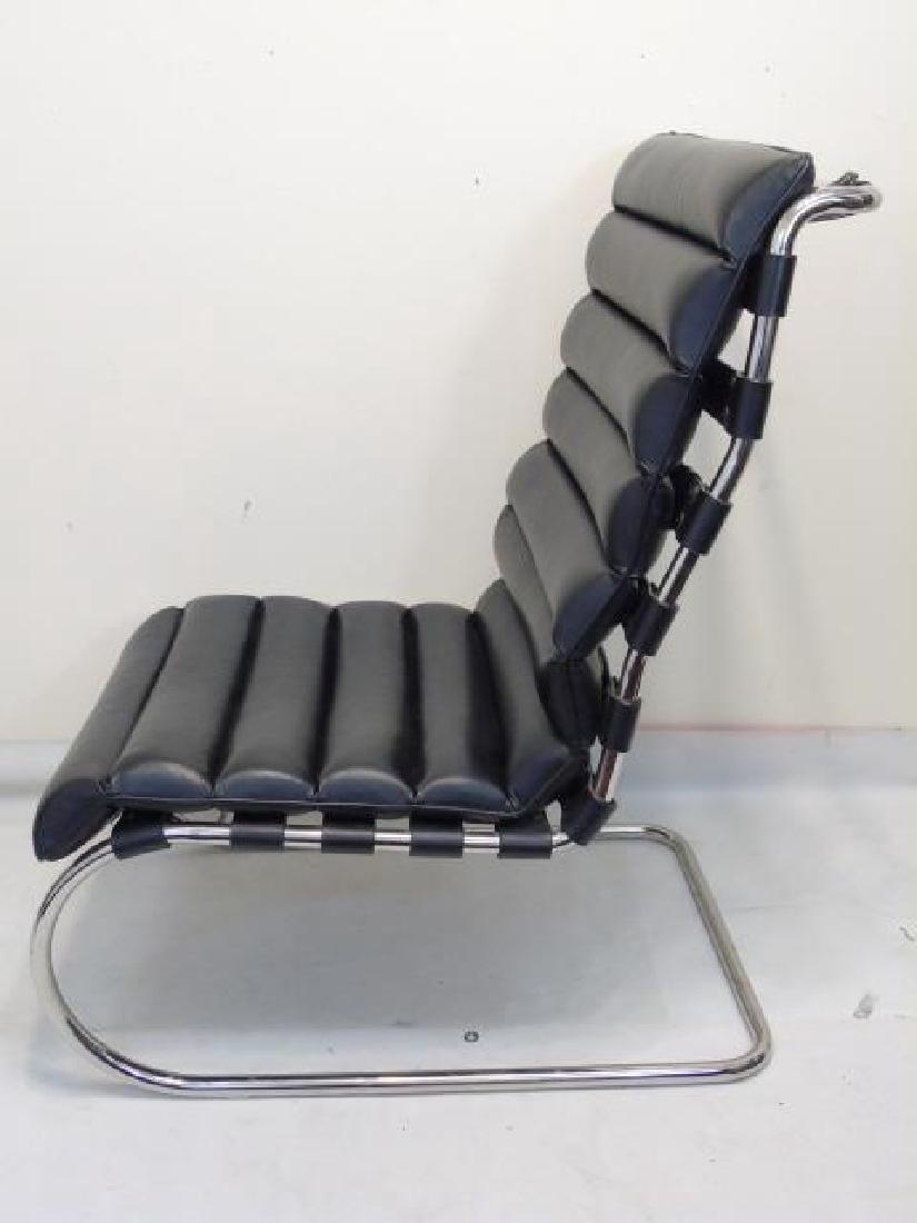 Modern Mies van der Rohe Black Leather Chrome Chair (1 of 3)