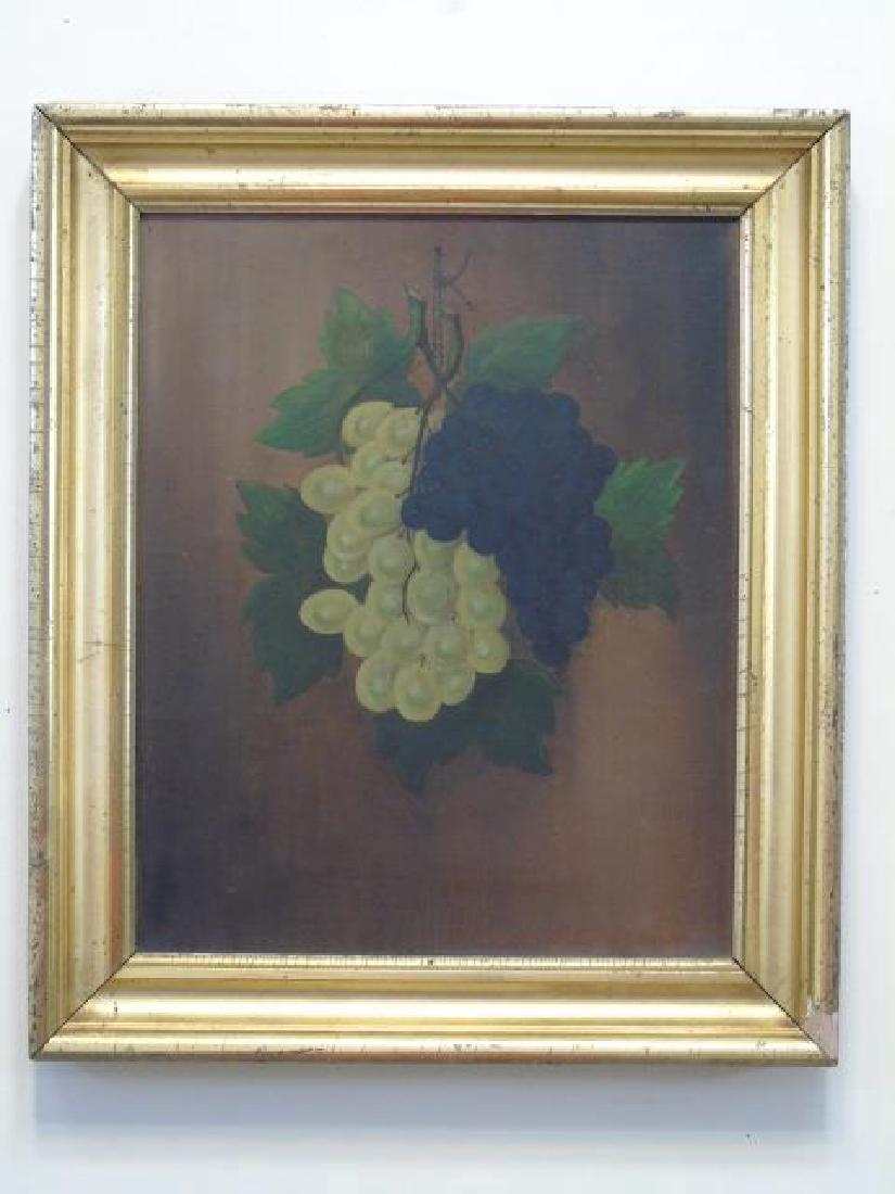 Antique 19th C American Theorem Grape Painting (1 of 3)