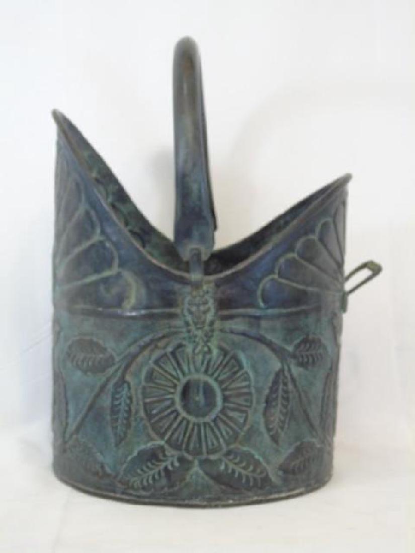 Vintage Painted Metal Fireplace Coal Scuttle (1 of 3)