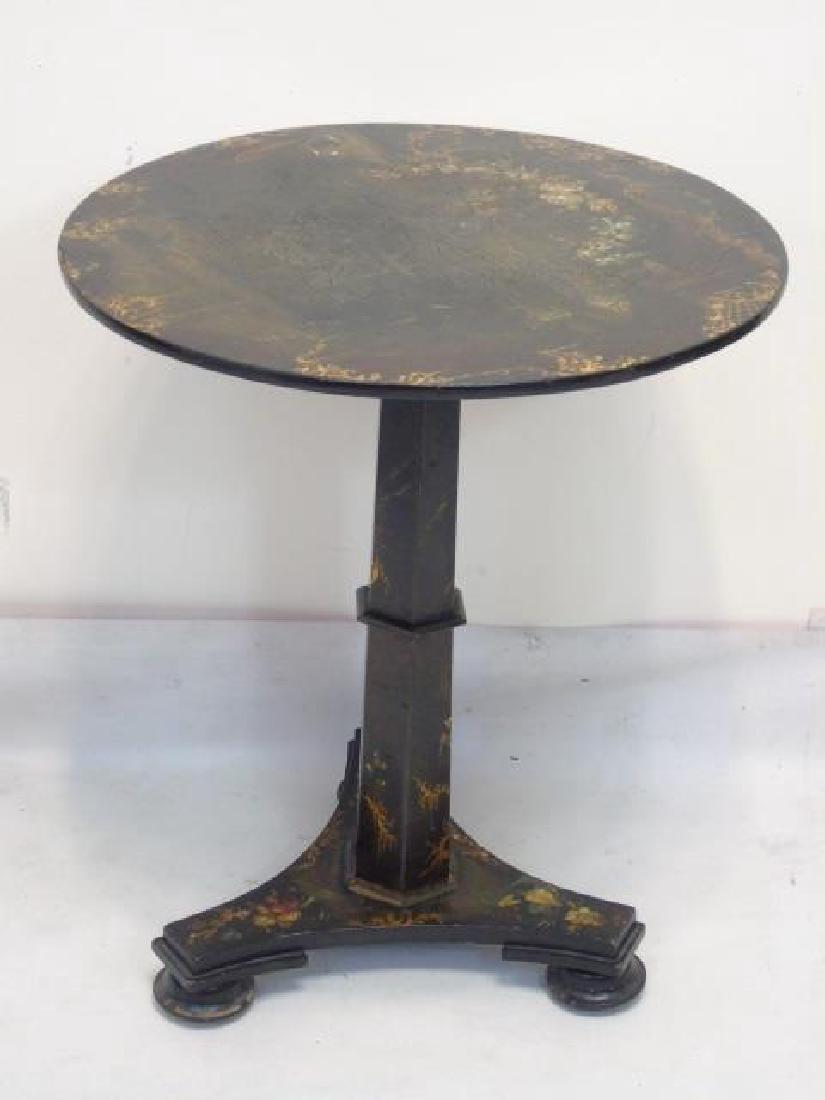 Antique Whimsically Painted Round Pedestal Table (1 of 3)