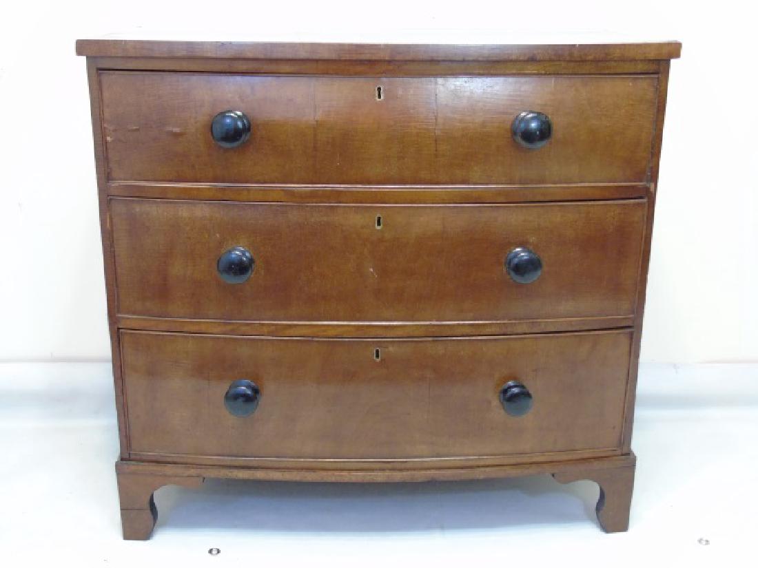 Antique Mahogany Georgian Bowfront Chest Drawers (1 of 4)