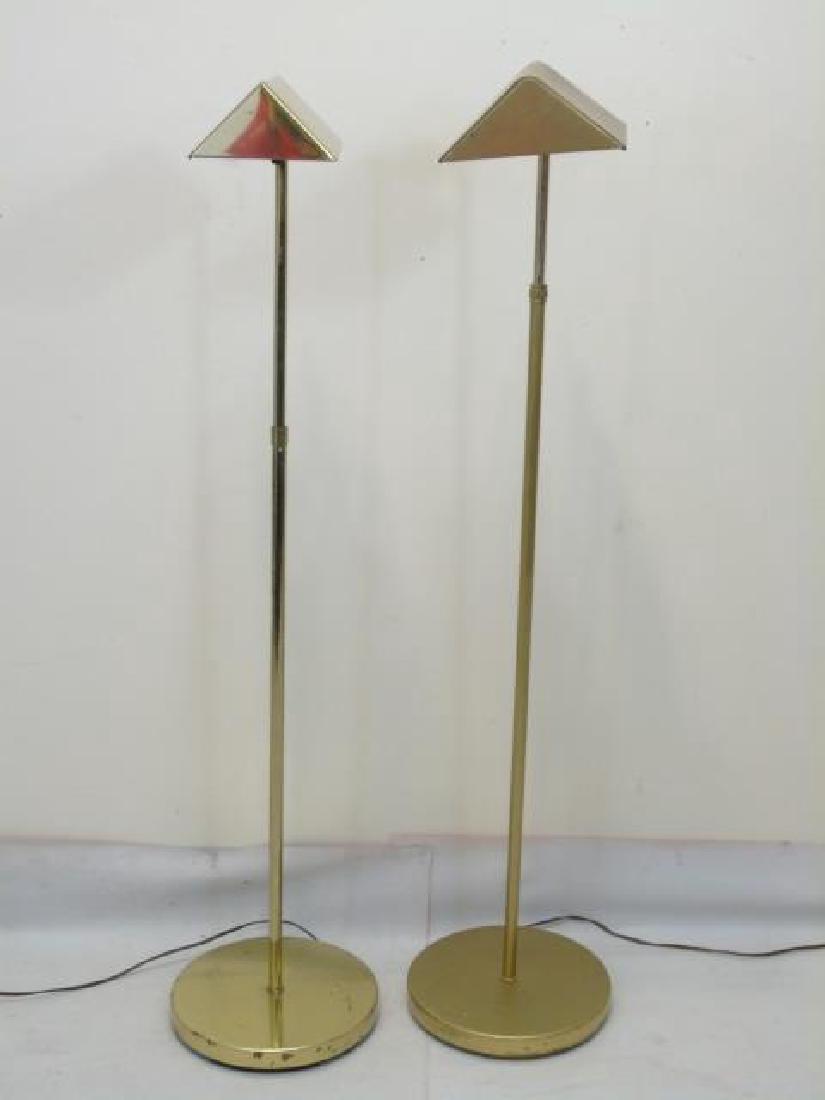 2 Vintage Brass Adjustable Height Floor Lamps (1 of 3)