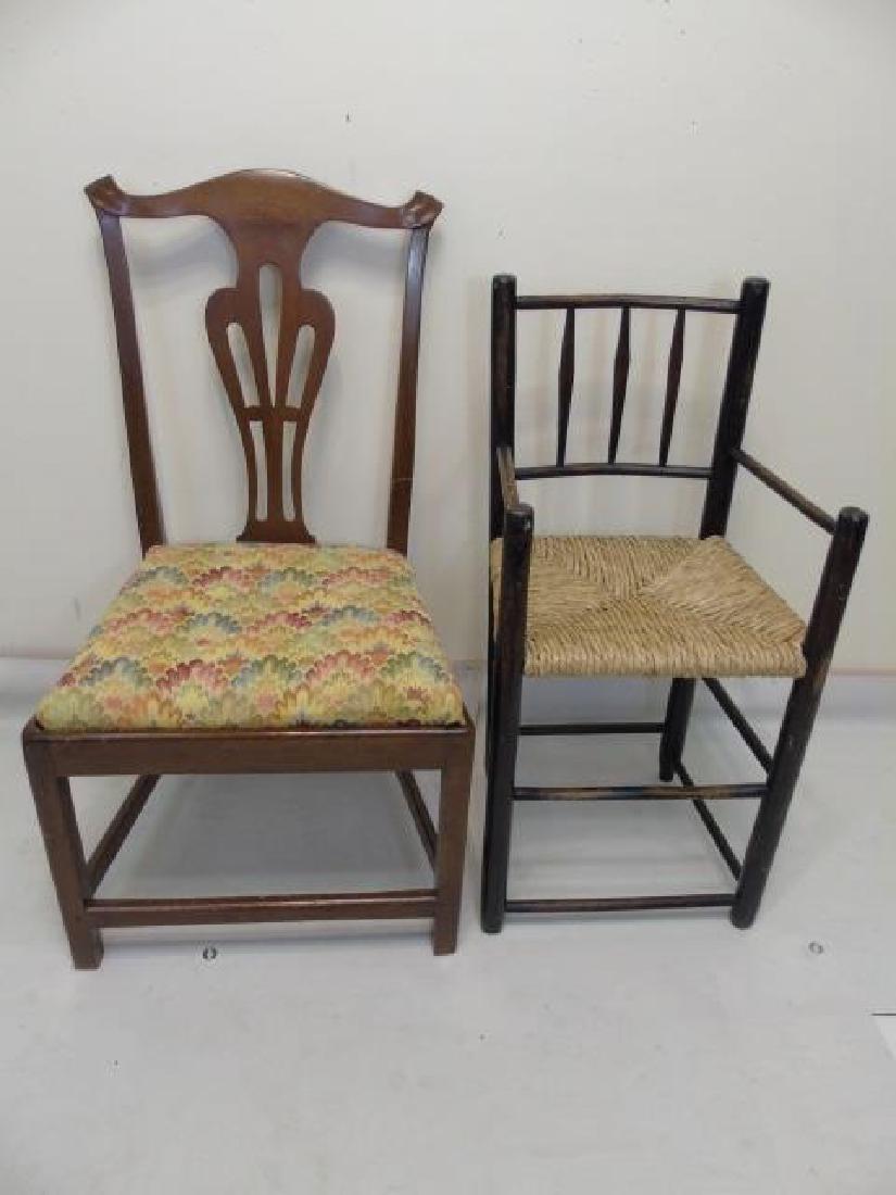 18th C Queen Anne Side Chair & Antique High Chair (1 of 2)