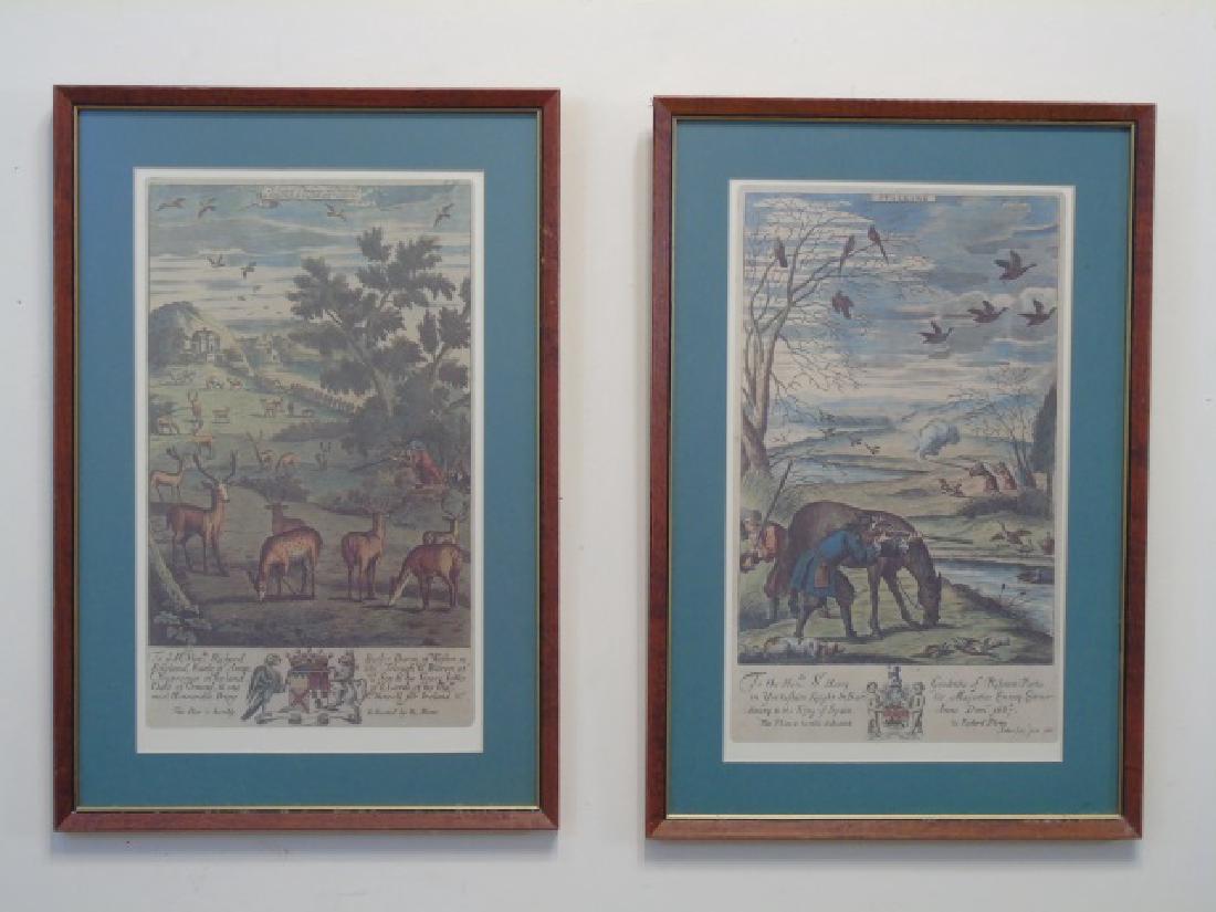 Pair Reproduction 18th C Deer Hunting Prints (1 of 5)