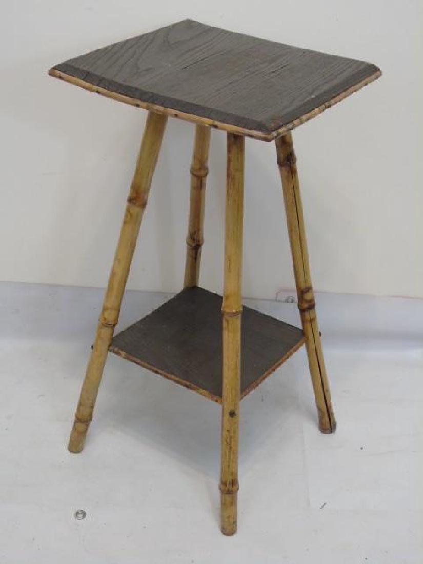 Vintage Rustic Bamboo Side Table (1 of 3)