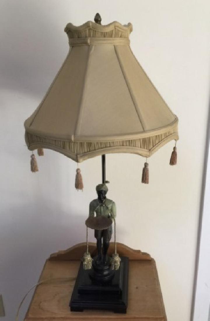 Contemporary Blackamoor Table Lamp w Marble Base (1 of 3)