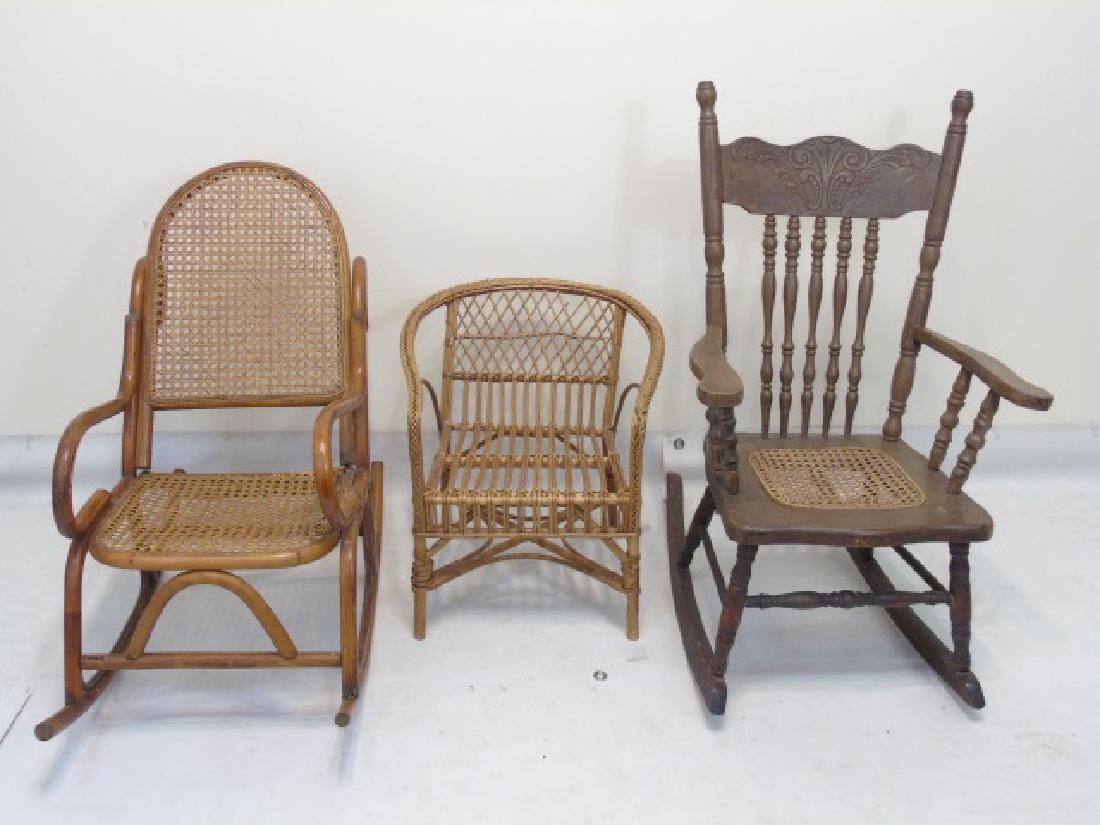 Three Antique Victorian Era Child Doll Size Chairs (1 of 4)