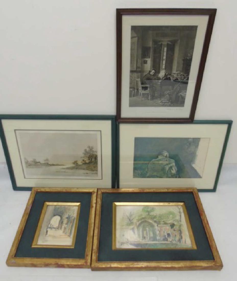 Group of Framed Images Watercolors Ink Drawings (1 of 4)