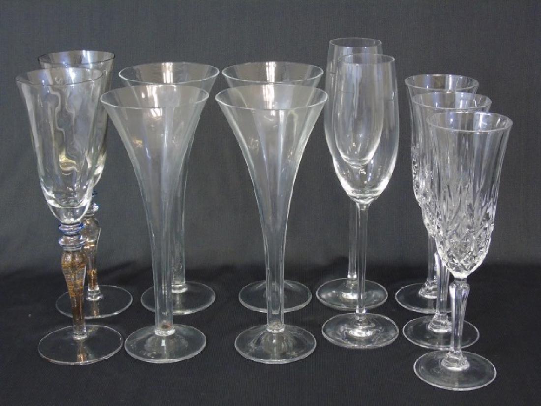 Group of 11 Champagne Flutes & Glasses 4 Styles (1 of 3)