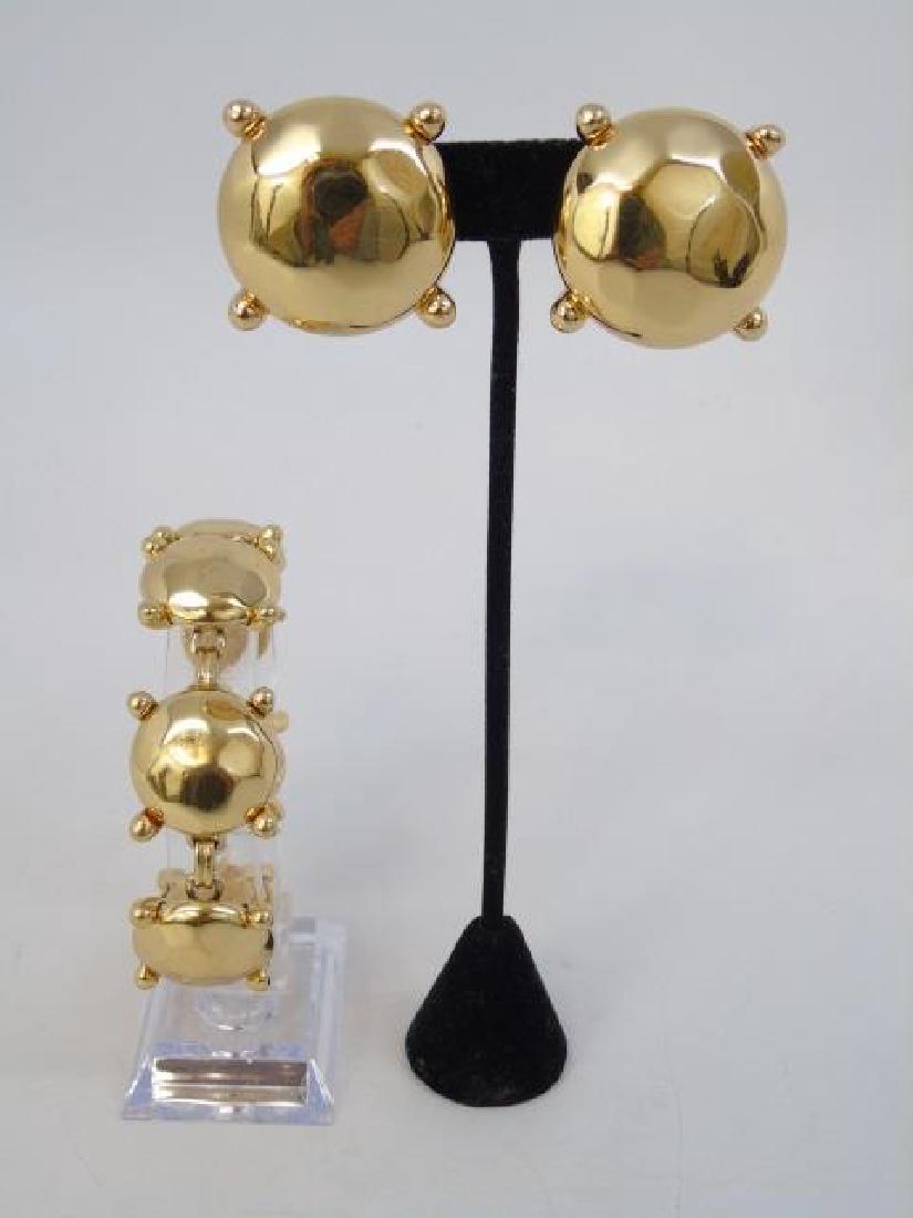 Yves Saint Laurent Gilt Earrings and Bracelet Set (1 of 3)