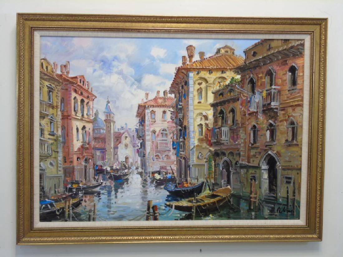 Venice Canal Scene Painting, Signed (1 of 5)