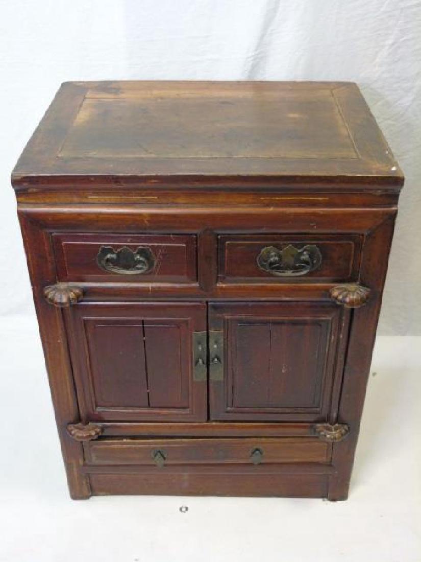 Antique Asian Side Table with Large Cabinet Doors (1 of 4)
